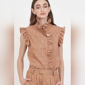 Christy Lynn Marfa Linen Top Clay